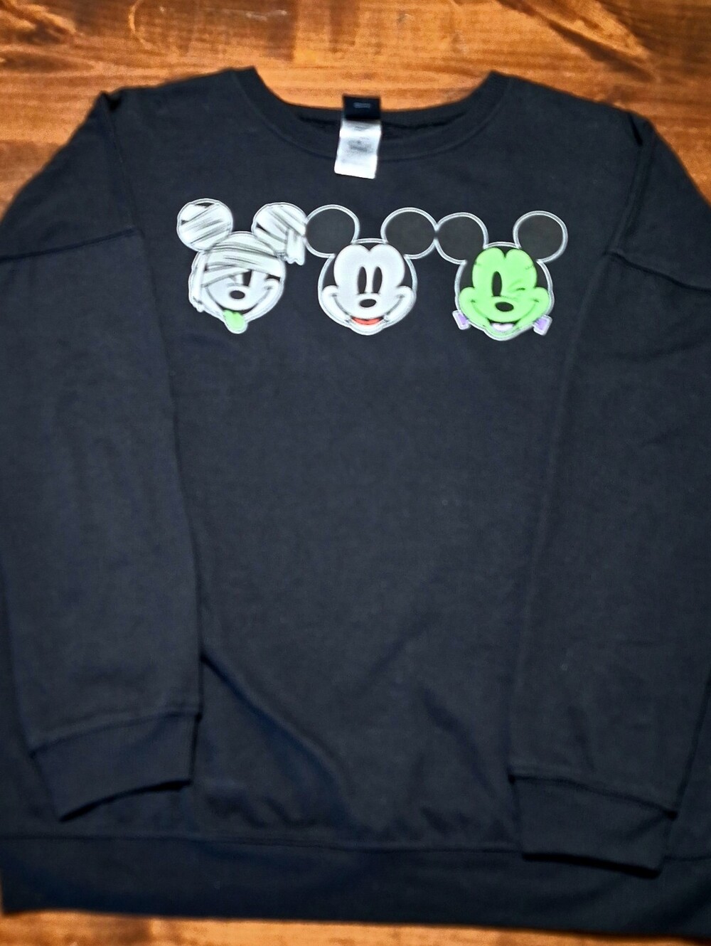 Disney Mickey Mouse Halloween Character Faces Black Sweatshirt XL